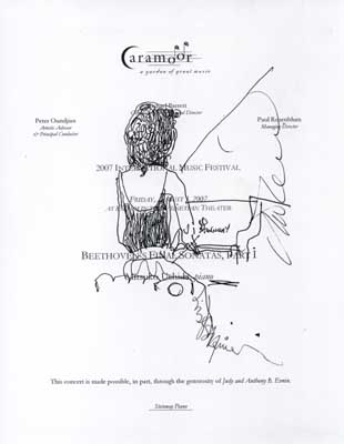 Lisl Steiner Sketch of Mitsuko Uchida