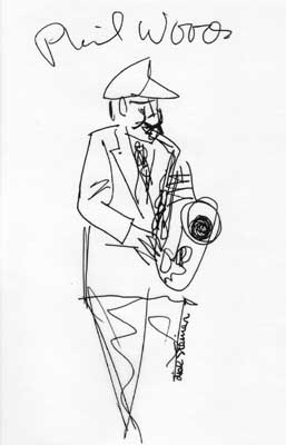 Lisl Steiner Sketch of Phil Woods