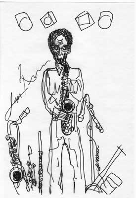 Lisl Steiner Sketch of Sam Rivers