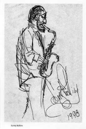 Lisl Steiner Sketch of Sunny Rollins